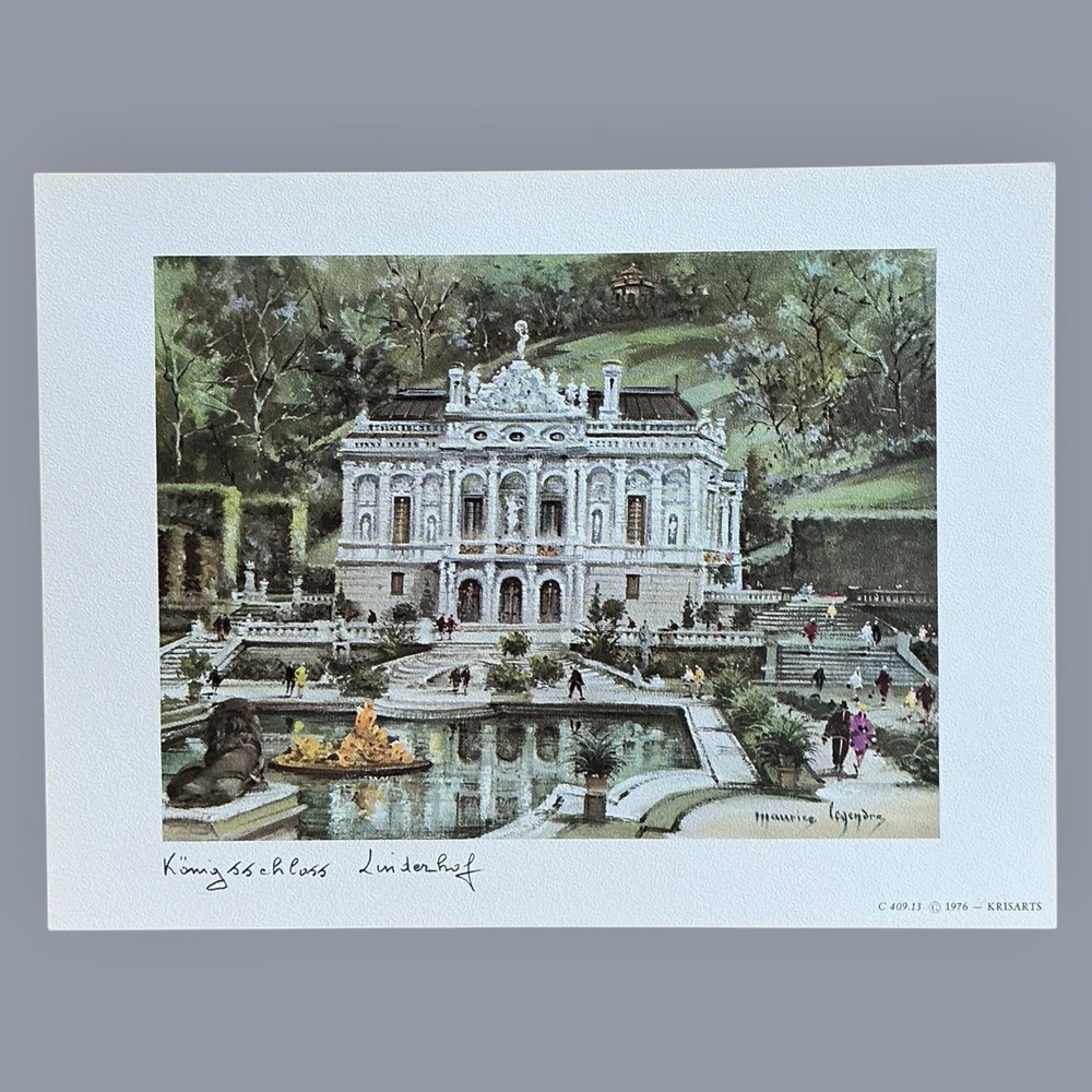 Maurice Legendre Konigsschloss Linderhof Art Print KRISARTS 1976 Germany